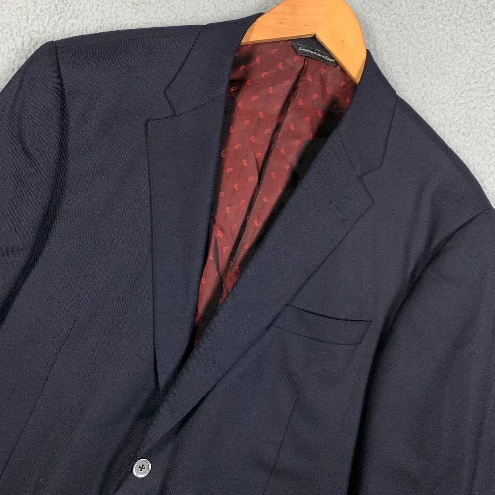 Samuelsohn Cashmere‎ SB Gable Blazer Men's 46R Navy Two Button Canada Tailored
